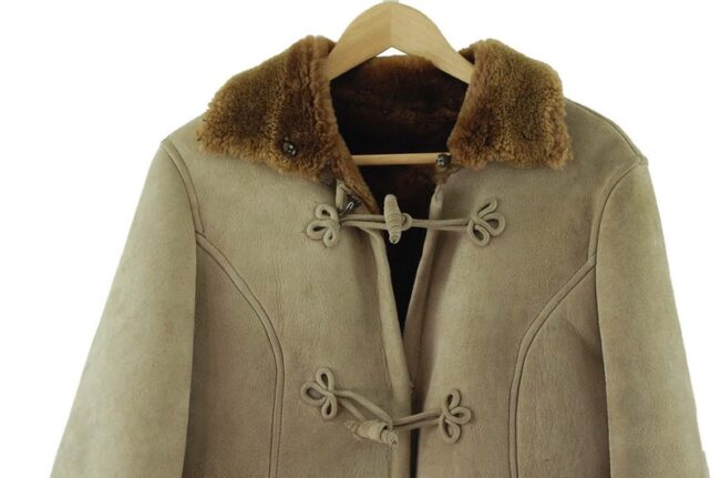 Close up of Sheepskin Coat Vintage Ladies