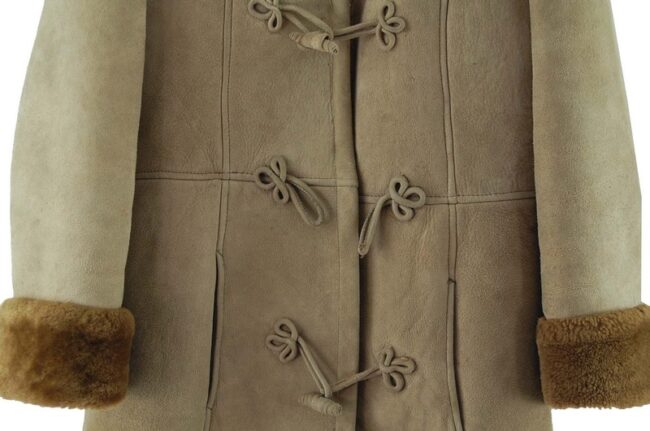 Close up of Sheepskin Coat Vintage Ladies