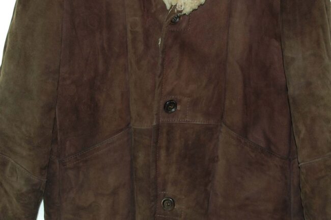 Close up of Dark Brown Shearling Coat