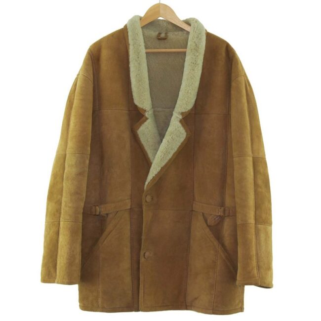 Tan Shearling Coat Mens