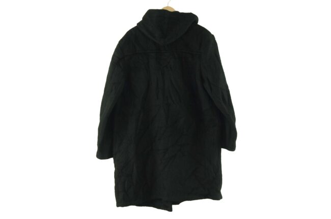 Back of Mens Heavy Woolen Black Duffel Coat