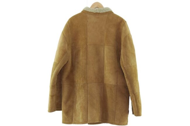 Back of Tan Shearling Coat Mens