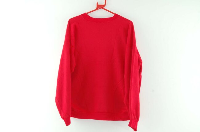 Back of Red Mens Crew Neck Sweatshirt