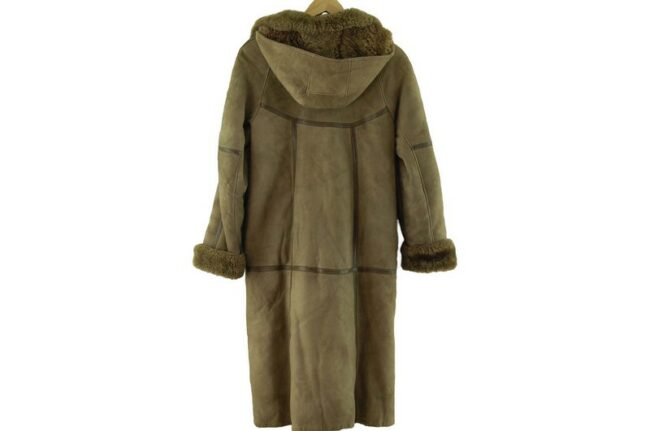 Back of Vintage Long Sheepskin Coat Womens