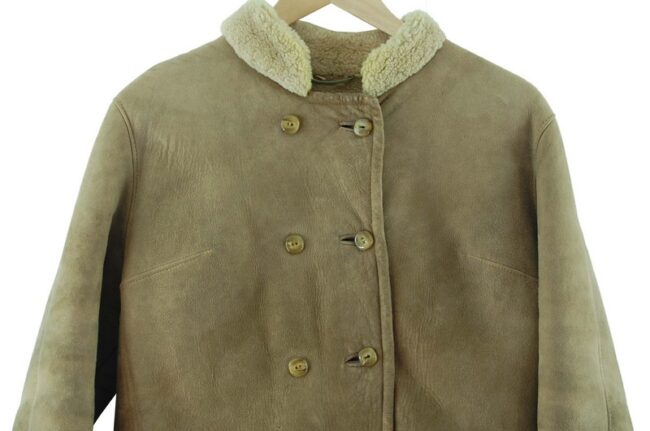 Close up of Sheepskin Long Coat Womens