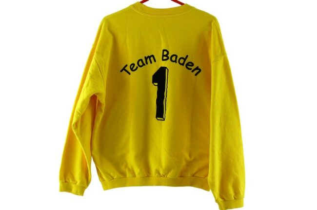 Back of Yellow Team Baden Crew Neck Sweatshirt