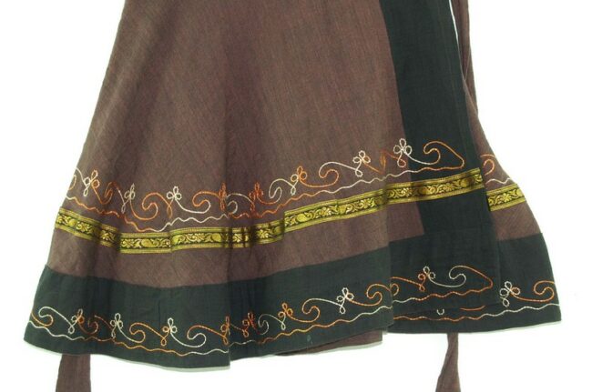 Close up of Short Embroidered Wrap Skirt
