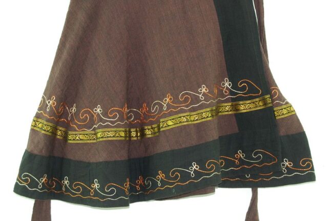 Close up of Short Embroidered Wrap Skirt