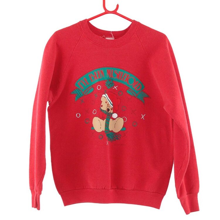 Christmas Bear Red Crew Neck Sweatshirt