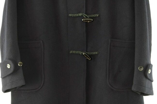 Close up of Mens Woolen Navy Duffel Coat