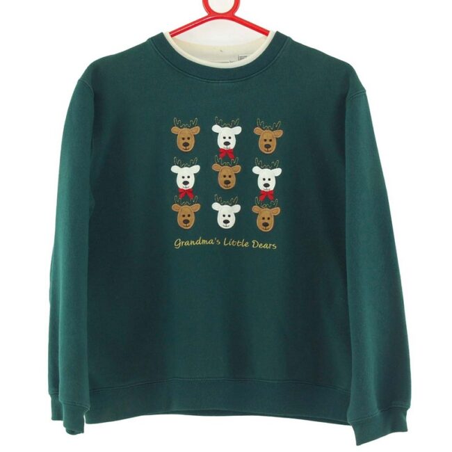 Reindeers Green Crew Neck Sweatshirt