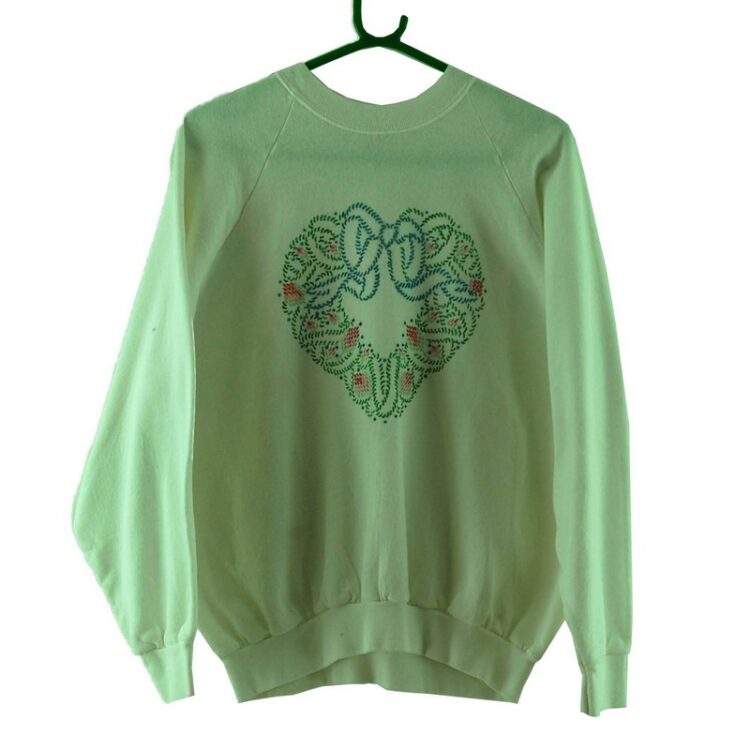 White Heart Crew Neck Sweatshirt