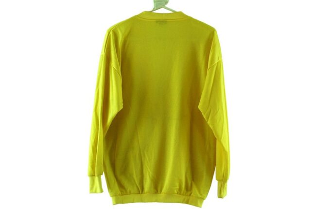 Back of Yellow Mens V Neck Cardigan