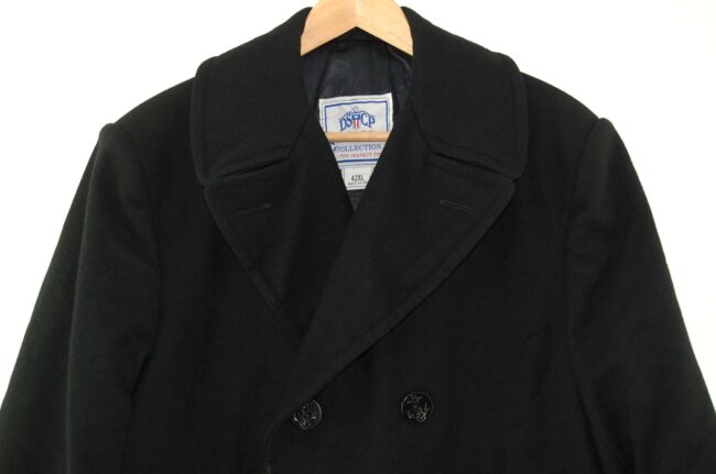 Close up of Navy Pea Coat