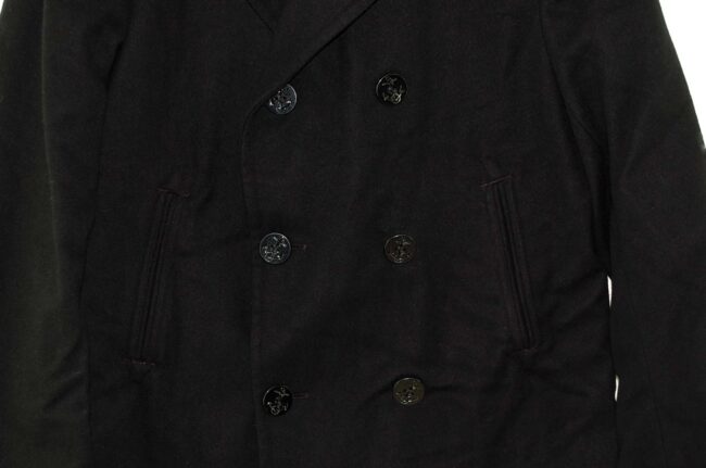 Close up of Navy Pea Coat