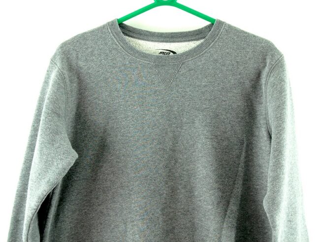 Front close up of Plain Grey Sweatshirt