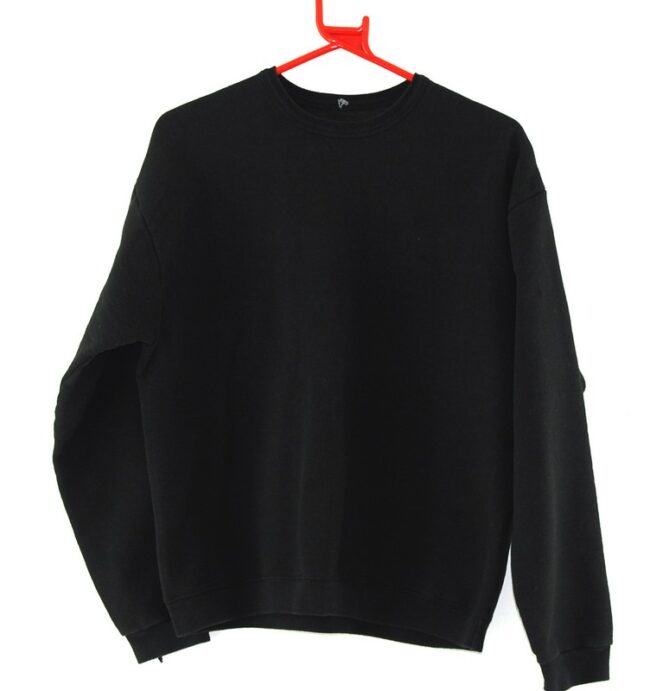 Hanes Black Crew Neck Cotton Rich Sweatshirt