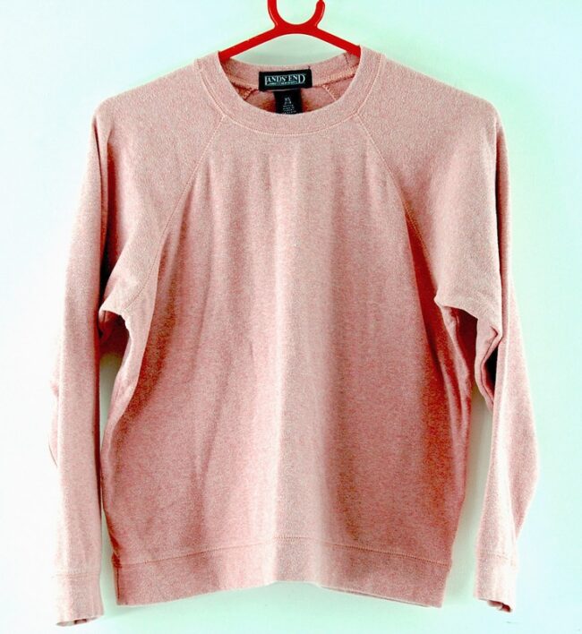 Lands End Ladies Crew Neck Coral Sweatshirt