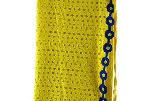 Close up of Yellow Wrap Skirt