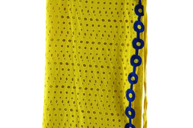 Close up of Yellow Wrap Skirt
