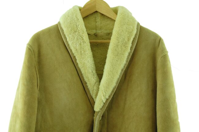 Close up of Light Brown Shearling Coat