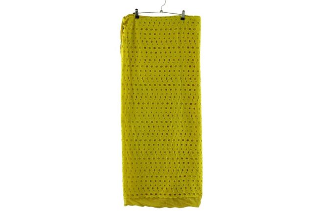 Back of Yellow Wrap Skirt