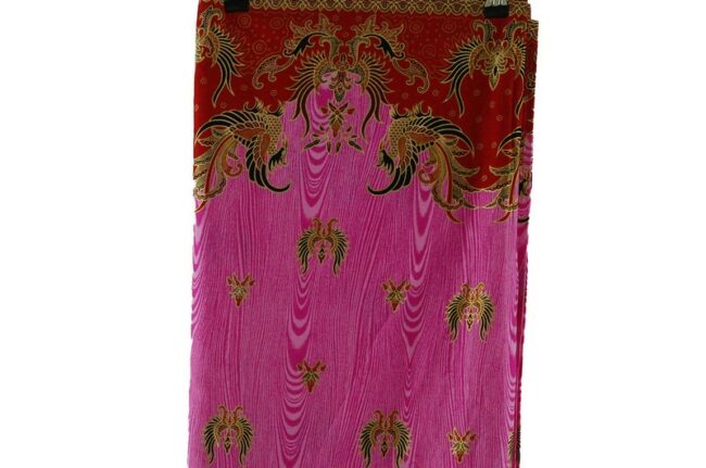Close up of Pink Indonesian Wrap Skirt