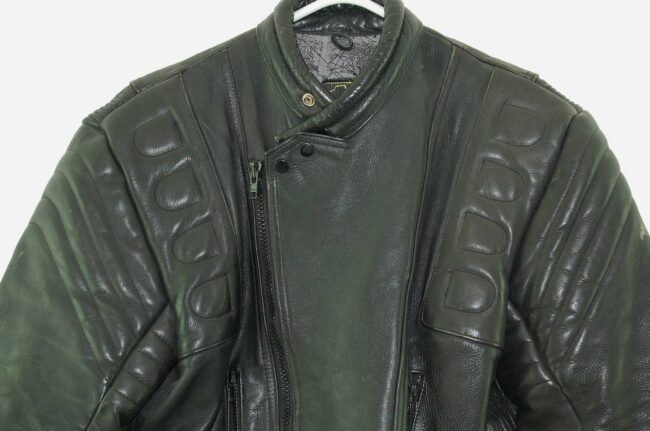 Close up of Armoured Leather Motorcycle Jacket