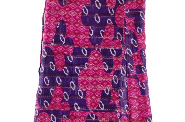 Close up of Pink and Purple Batik Wrap Skirt