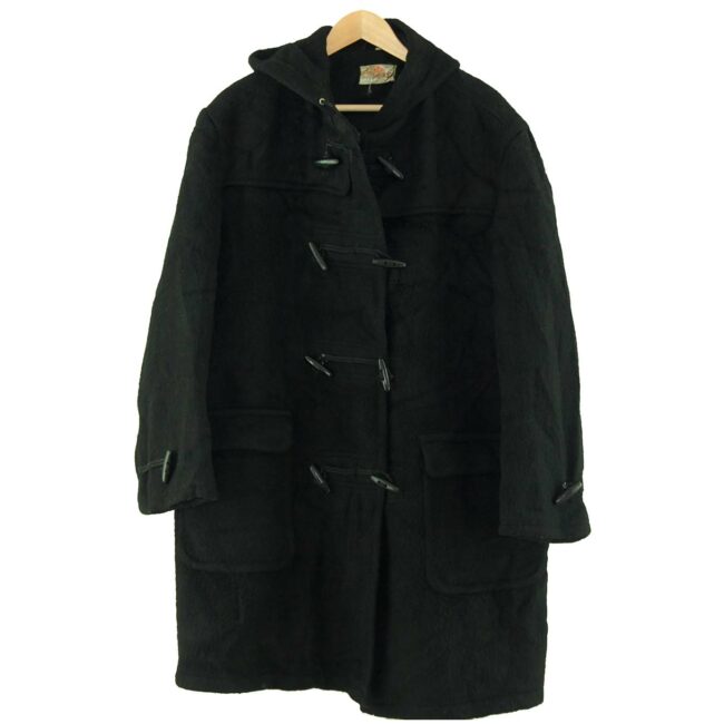 Mens Heavy Woolen Black Duffel Coat