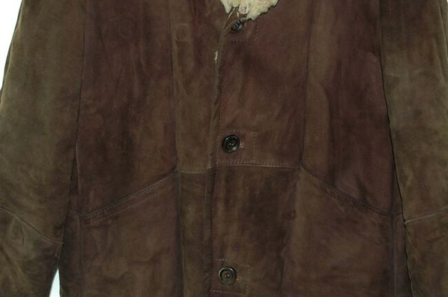 Close up of Dark Brown Shearling Coat