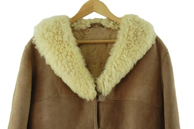 Close up of Vintage Sheepskin Jacket Womens