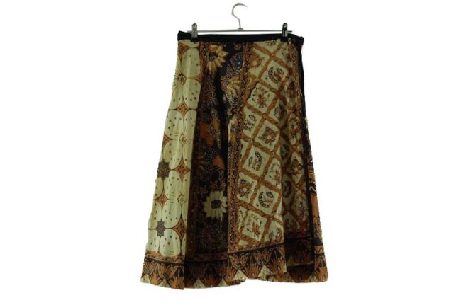 Back of Brown Batik Wrap Skirt