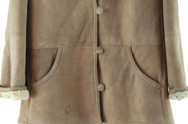 Close up of Vintage Sheepskin Jacket Womens
