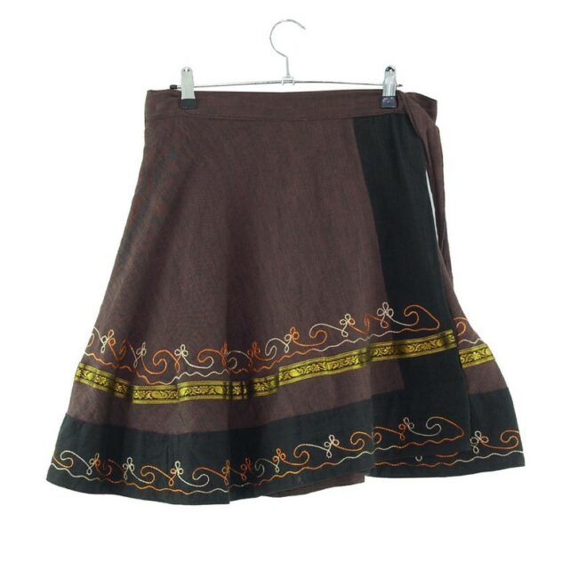 Short Embroidered Wrap Skirt