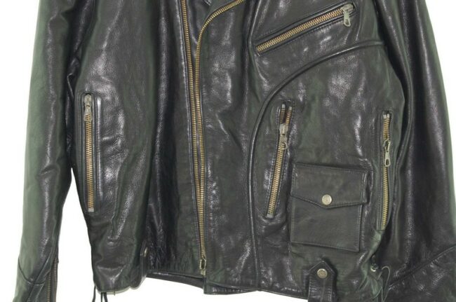 Close up of Mens Vintage Motorcycle Jacket