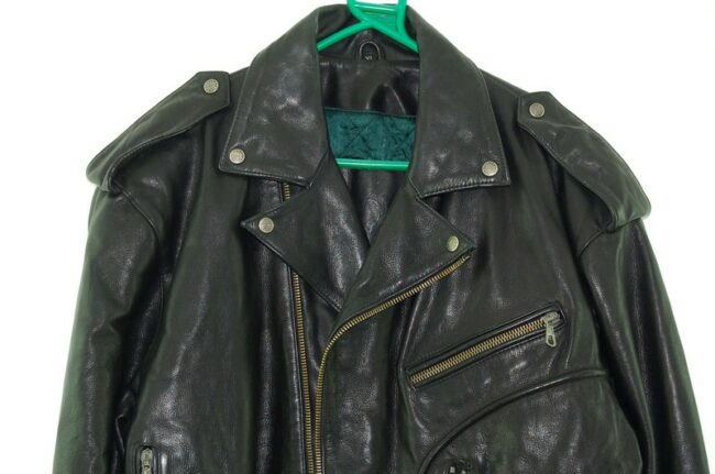 Close up of Mens Vintage Motorcycle Jacket
