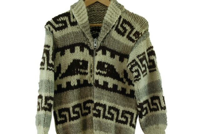Close up of Vintage Cowichan Sweater Mens