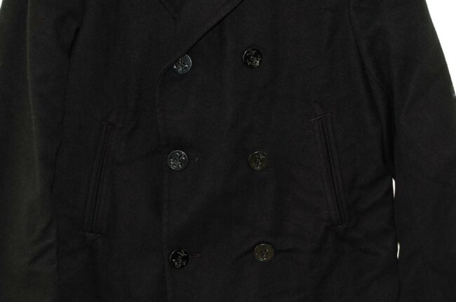 Close up of Navy Pea Coat