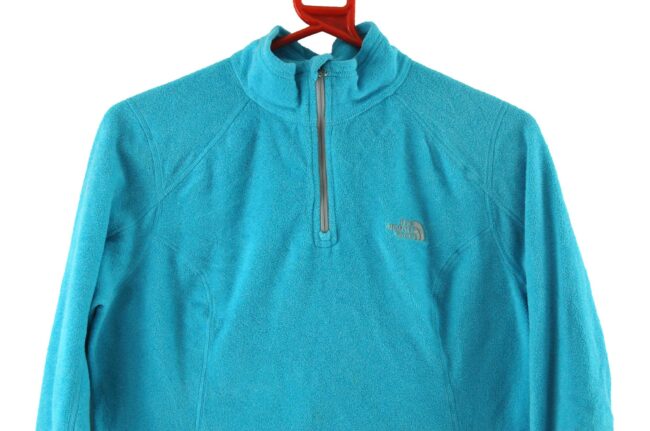 Close up of Womens Blue North Face Fleece