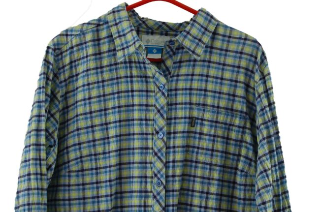 Close up of Columbia Clothing Checked Blouse