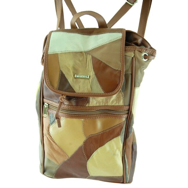 Multicoloured Patchwork Leather Backpack