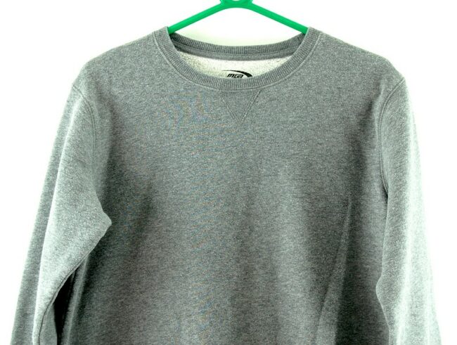 Front close up of Plain Grey Sweatshirt