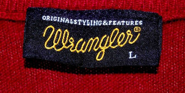 Inside label of Wrangler Jumper