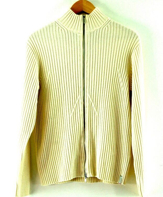 Mens White Guess Cardigan