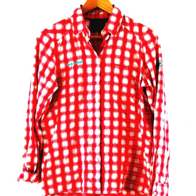 Pink And White Womens Checked Mammut Shirt