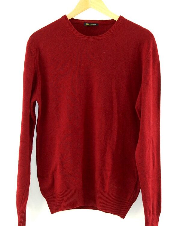 Red Wool Crew Neck Wrangler Jumper