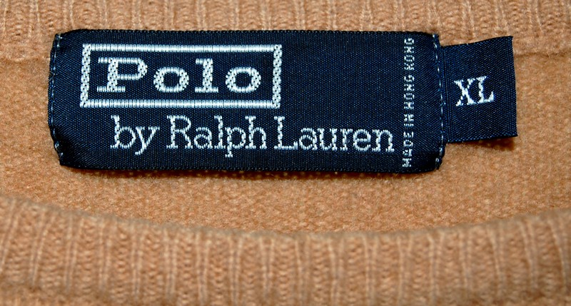 Beige Pure Lambswool Polo Ralph Lauren Sweater XL