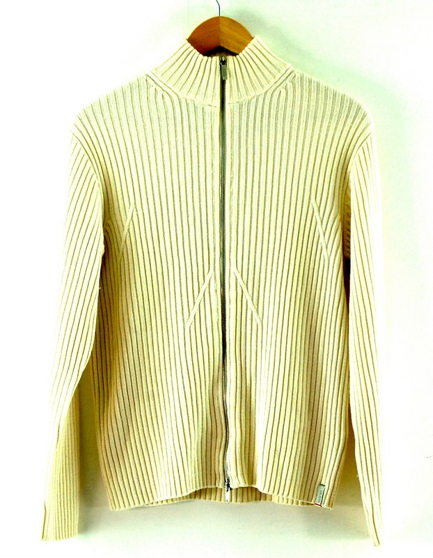 Mens White Guess Cardigan