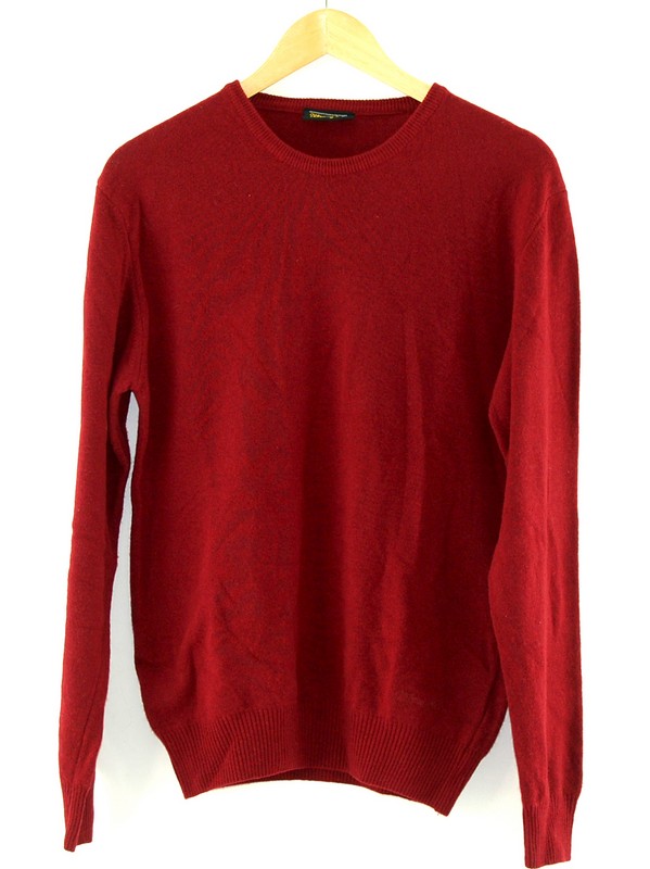Red Wool Crew Neck Wrangler Jumper